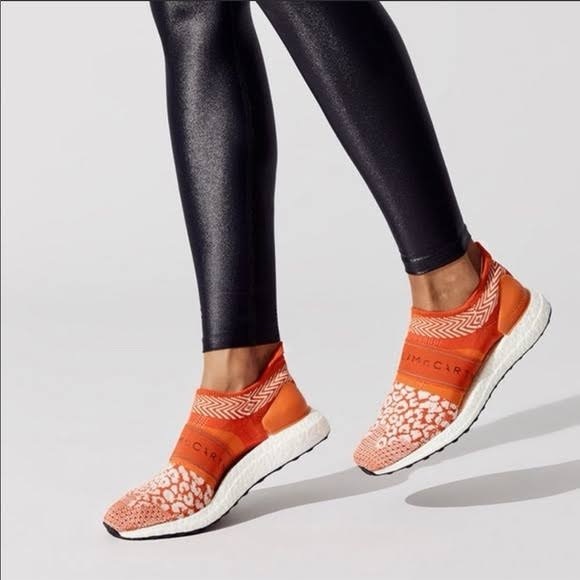 Stella McCartney Adidas Ultraboost orange and white leopard print sneakers - Picture 1 of 6